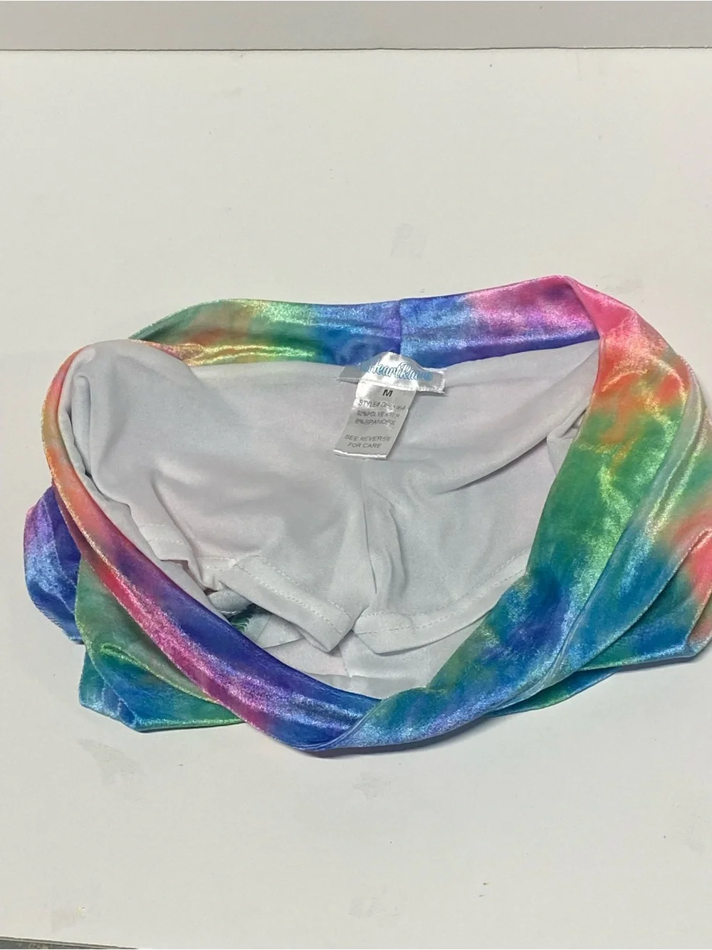 iHeartRaves Multicolor Tie-Dye Velvet Athletic Shorts scrunchie butt booty short